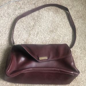Burgundy Leather Satchel Purse (Liz Claiborne)